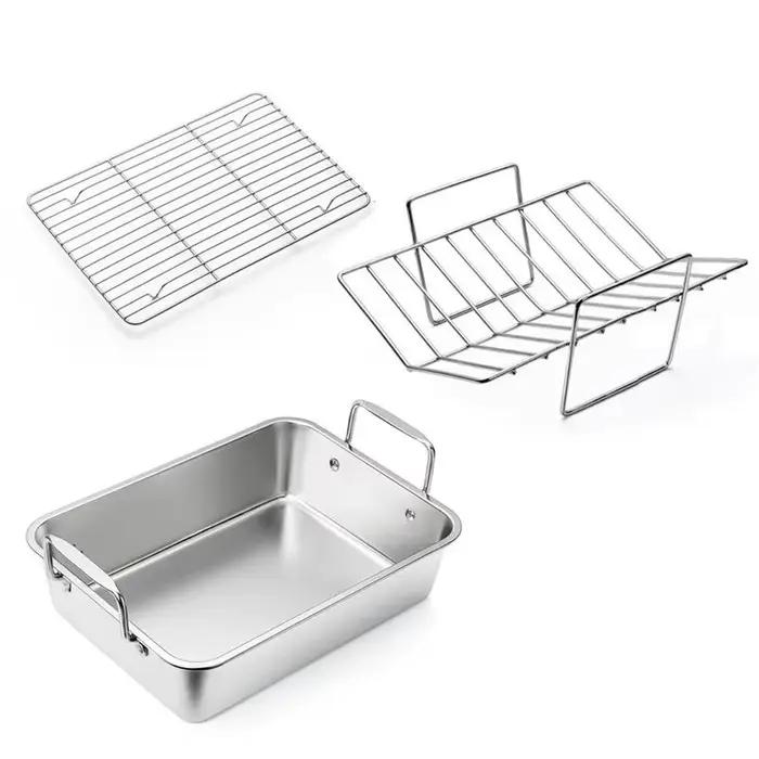 ABKJ - Plaque de cuisson rectangulaire pour poulet, antiadhésive, pour la cuisson domestique