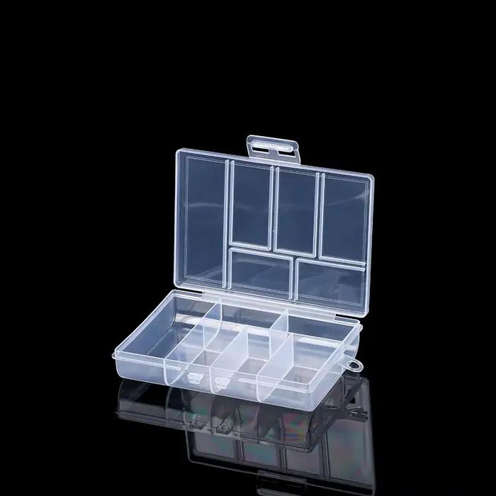 Boîte de rangement en plastique transparent, petite boîte carrée multi-styles pour bijoux, broderie