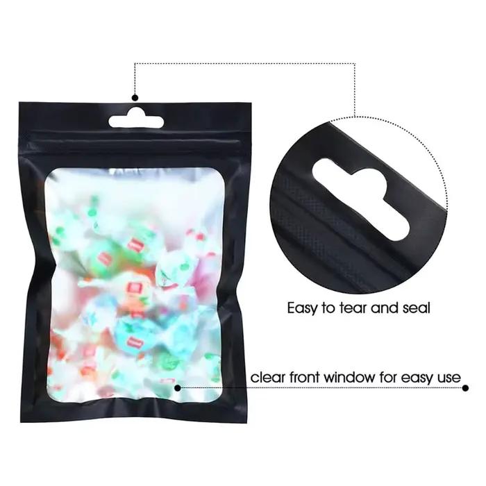 Sacs plats en aluminium à fermeture éclair, 100 pièces, à cosmétiques pour sel bain, Mini sacs trans
