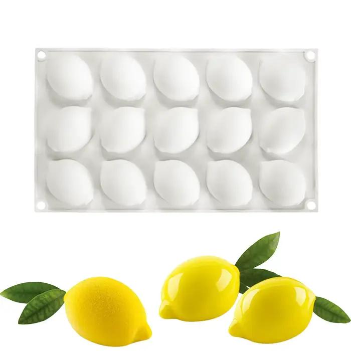 Moule en silicone en forme de citron, moule à gâteau, moule à chocolat, glaçons, moule à strass, cui