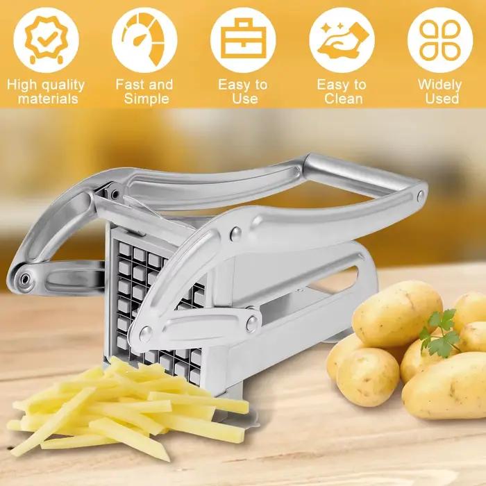 Coupe-pommes de terre manuel en acier inoxydable, trancheur de frites, fabricant de chips, hachoir à