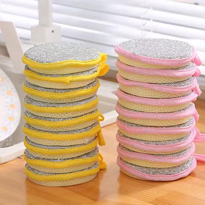 Éponge à vaisselle Double face, brosse de lavage de la vaisselle, casserole, Pot, éponges de lavage