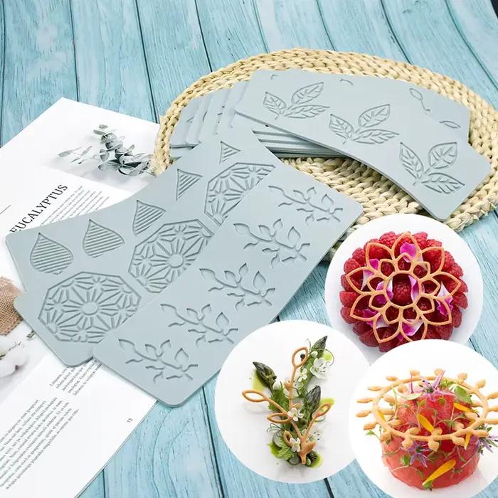 Moule à gâteau en Silicone en dentelle, diverses feuilles, fleur géométrique, outil de décoration de