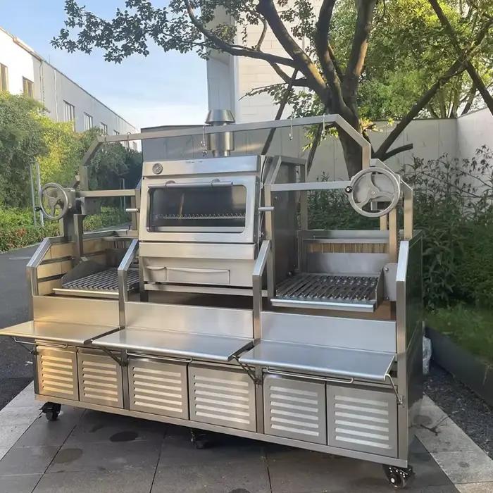 Équipement de cuisine professionnelle, barbecue plat, gril à charbon de bois, robuste, pour la cuiss