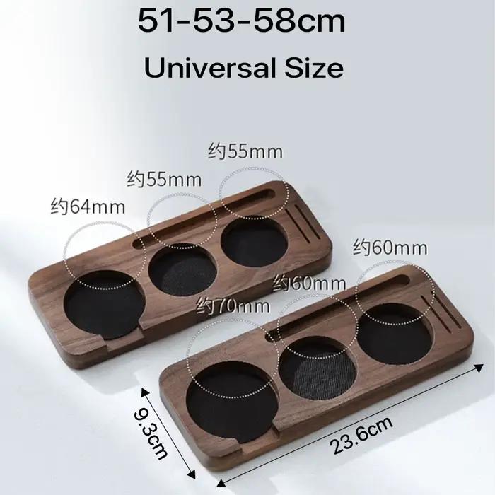 Support de Tamper et Porte-Filtre en Bois de Noyer pour Accessoires d'Espresso 51MM 54MM 58MM – Stat