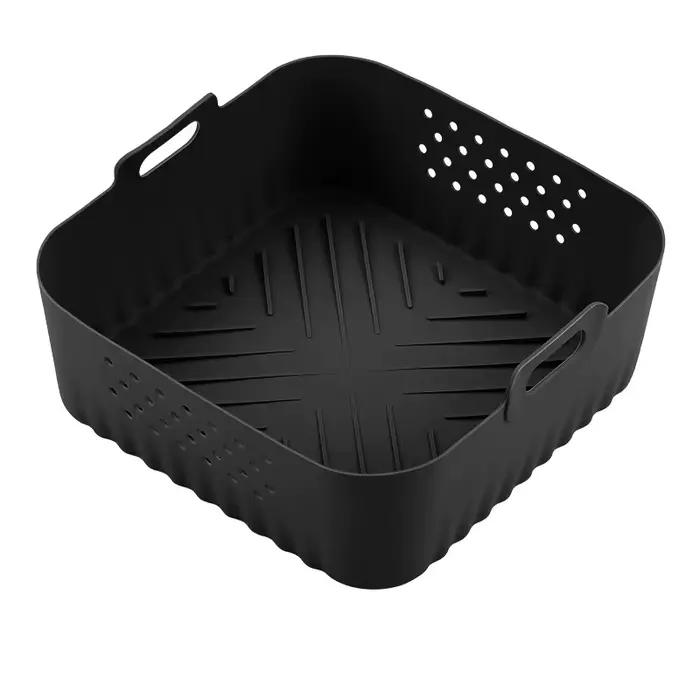 2 pièces pour friteuse à air, plateau de cuisson carré en silicone, outil de cuisine, facile à netto
