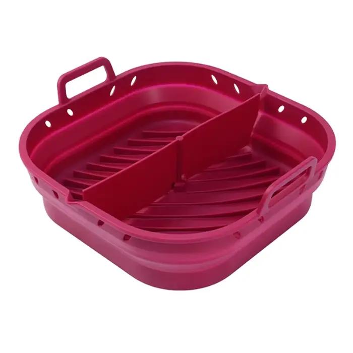 Doublures carrées de friteuse à Air en Silicone, panier en Silicone réutilisable, Pot de friteuse à