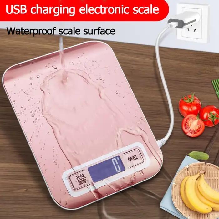 Balance de cuisine numérique 5kg/10kg, affichage LCD, balances électroniques en acier inoxydable, bi