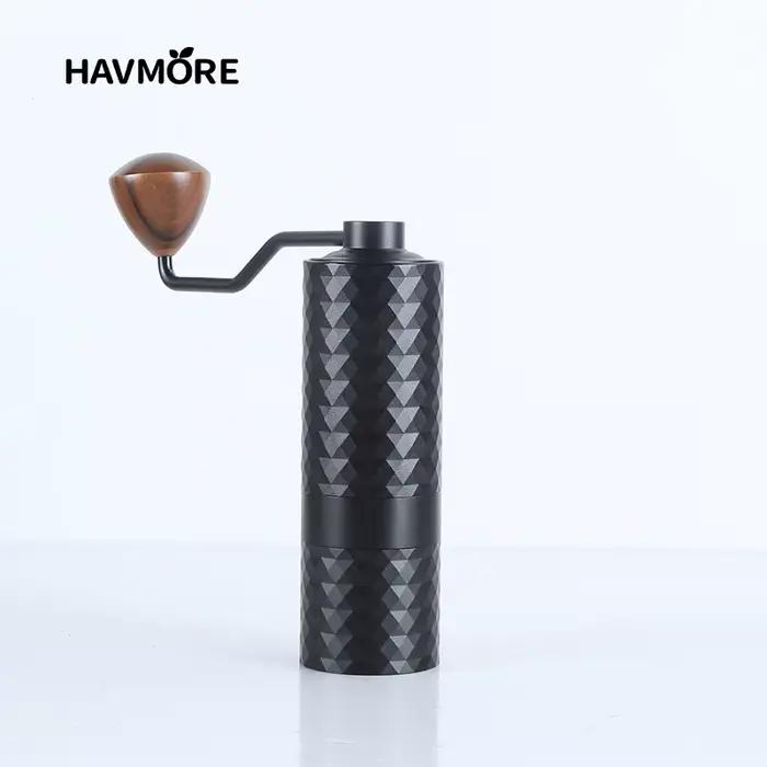 Moulin à café manuel CNC professionnel en acier inoxydable, mise à niveau, diamant réglable, bavure