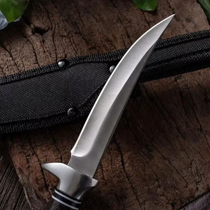 Couteau Sashimi en acier inoxydable avec manche en bois, couteau à fileter la viande et le poisson,