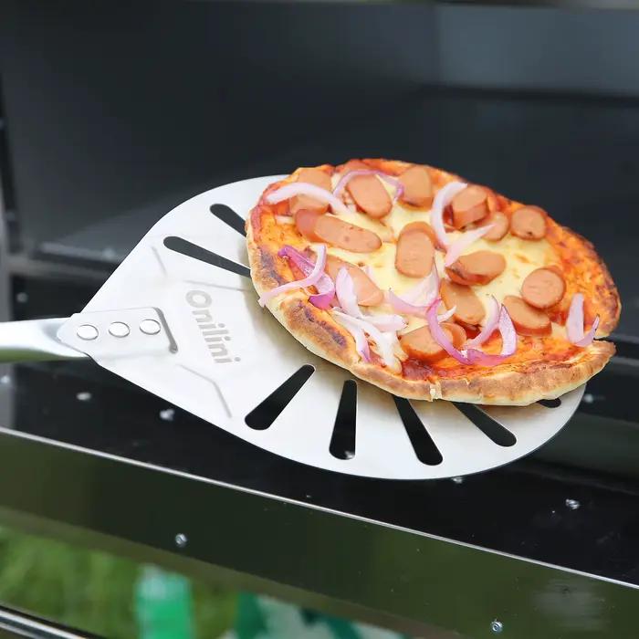 PizzAtHome 56 pouces en acier inoxydable tournant peau ronde Pizza tournant pelle amovible tournant
