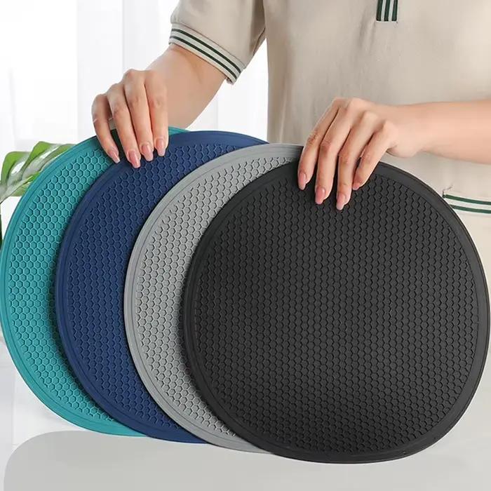 Dessous de verre en silicone pour grands polymères, napperon en accent d'abeille, porte-pot, table,