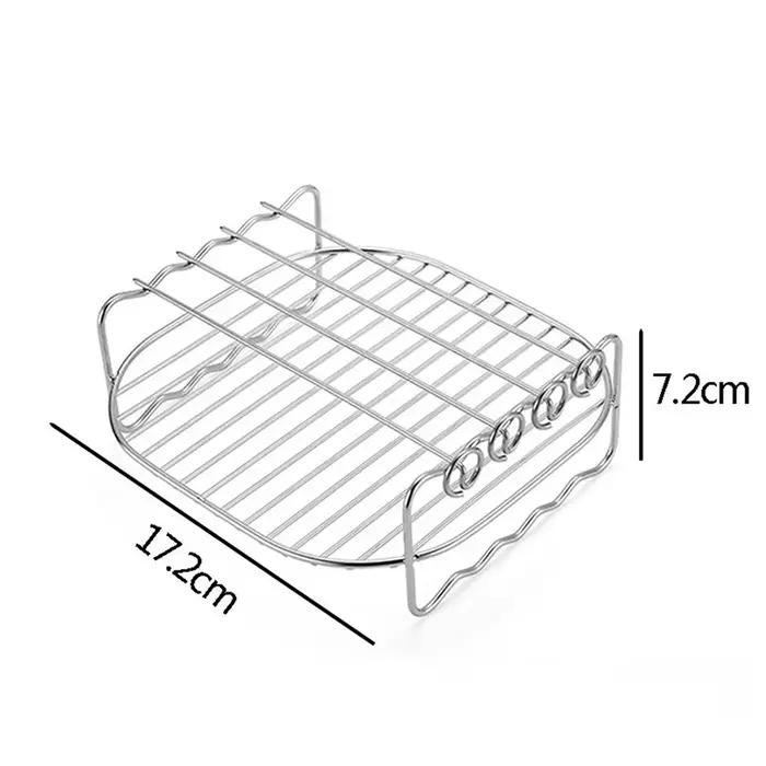 Plateau de cuisson brochettes friteuse à Air support en acier inoxydable support de barbecue Double