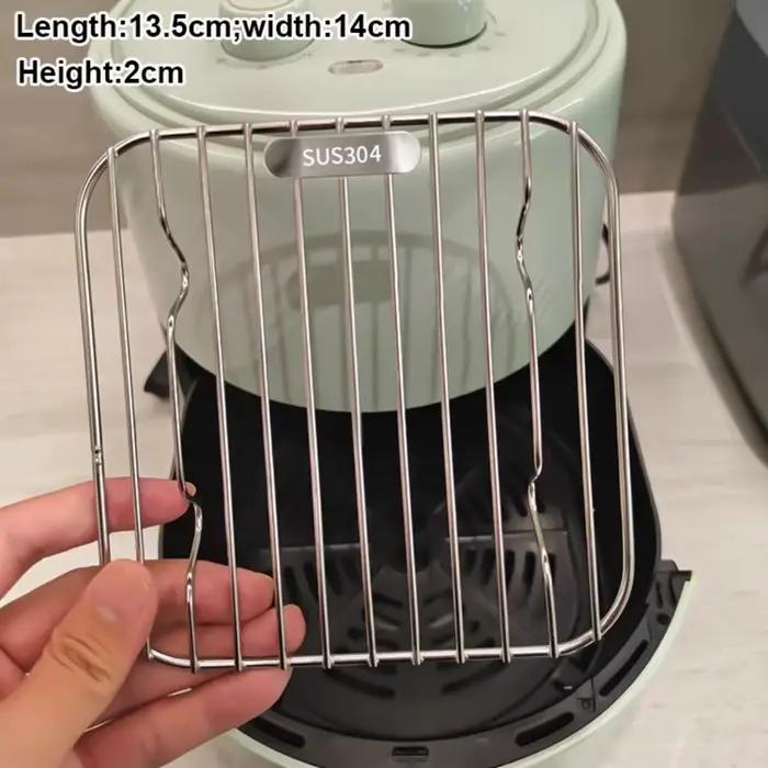 Grille de cuisson ronde carrée en acier inoxydable 304 épaissi pour friteuse à air, avec pieds, pour