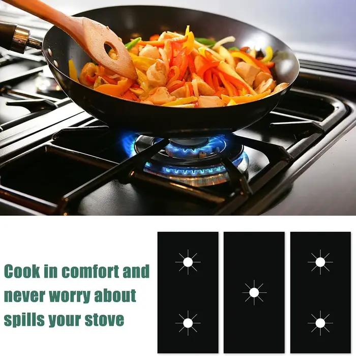 1 ensemble de coussinets de cuisinière à gaz à 5 trous, housse de protection pour le nettoyage de la