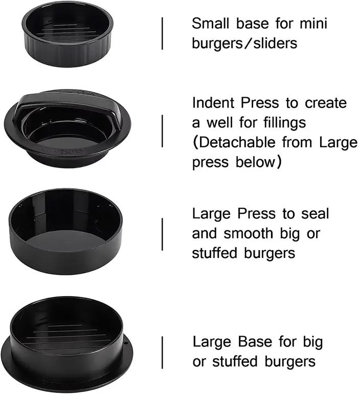 Presse à hamburgers 3 en 1, machine à galettes, antiadhésive, pour la viande, le bœuf, les légumes,