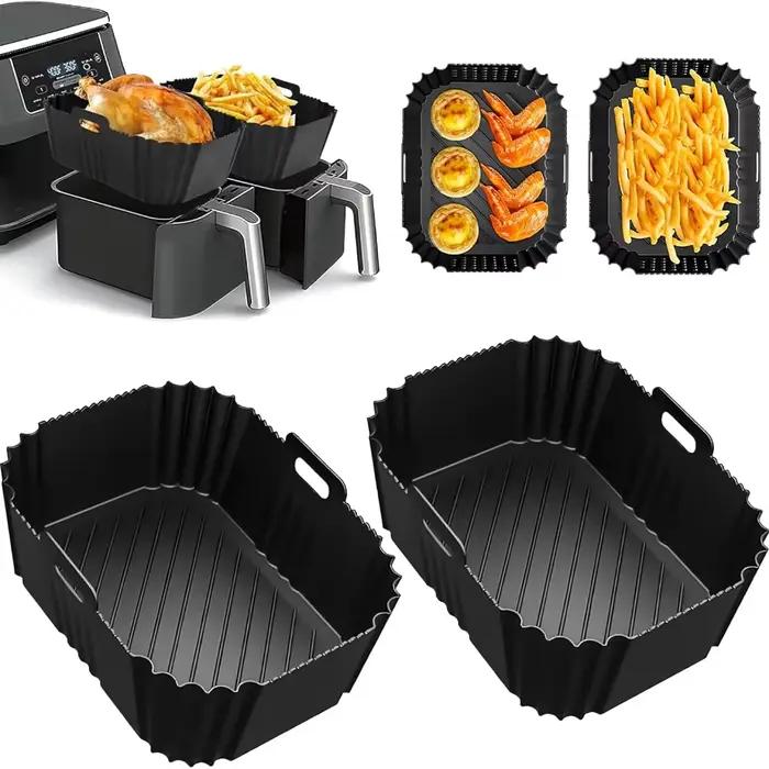 Lot de 2 revêtements pour friteuse à air Ninja AF400 Dual Zone, antiadhésifs et réutilisables, pour