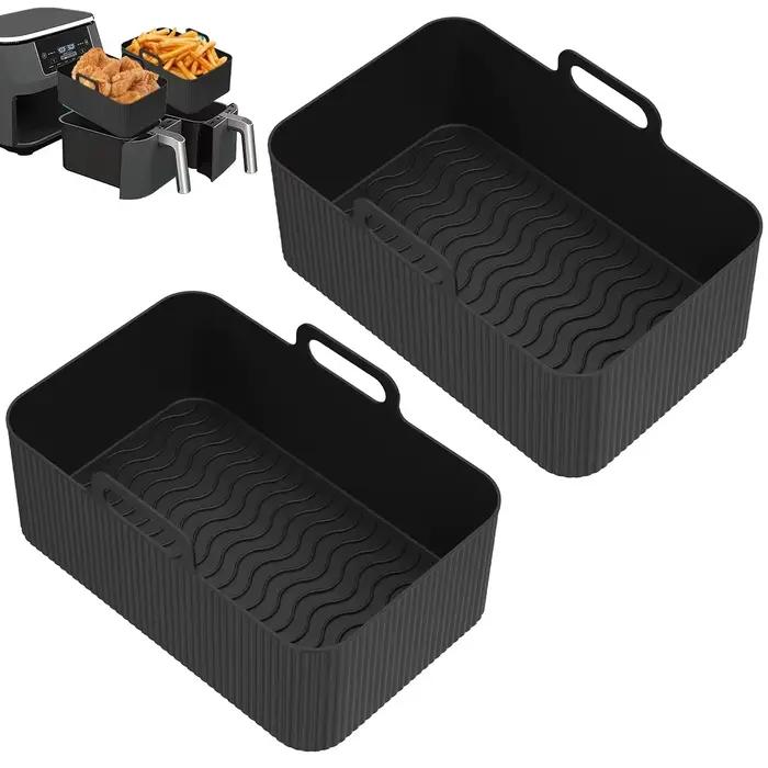 2 pièces, pot en silicone pour friteuse à air, doublure pour friteuse à air, résistant à la chaleur,