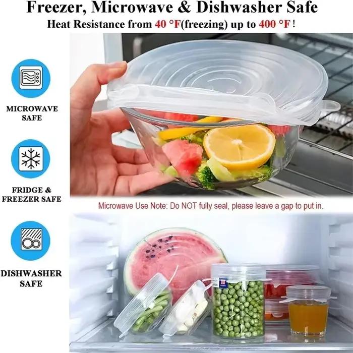 Couvercle extensible en Silicone, accessoires de cuisine pouvant être réutilisé, couvercle alimentai