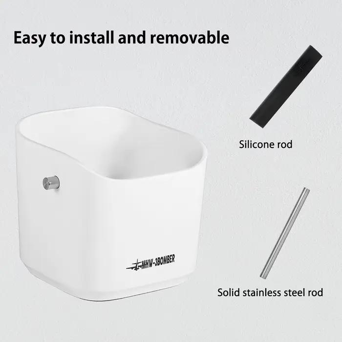 MHW-3BOMBER Square Coffee Grounds Knock Box PerfecKnock Bar et base coordonnante Lavable au lave-vai