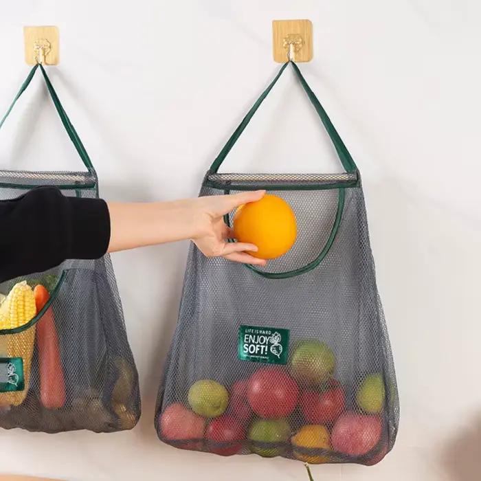 Sacs de rangement réutilisables pour la cuisine, filet de stockage de fruits et légumes pour la mais