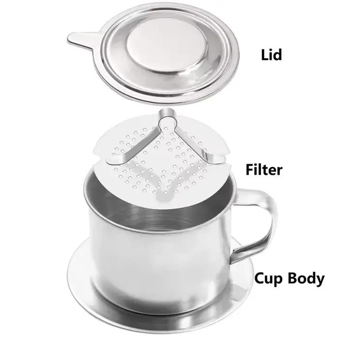 Filtre à café vietnamien en acier inoxydable, goutteur de café de Style vietnamien, Pot, tasse à inf