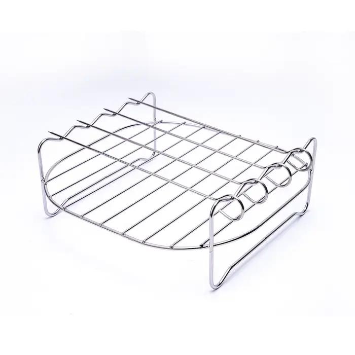 Support double couche pour friteuse à air, support polyvalent pour accessoires de friteuse à air