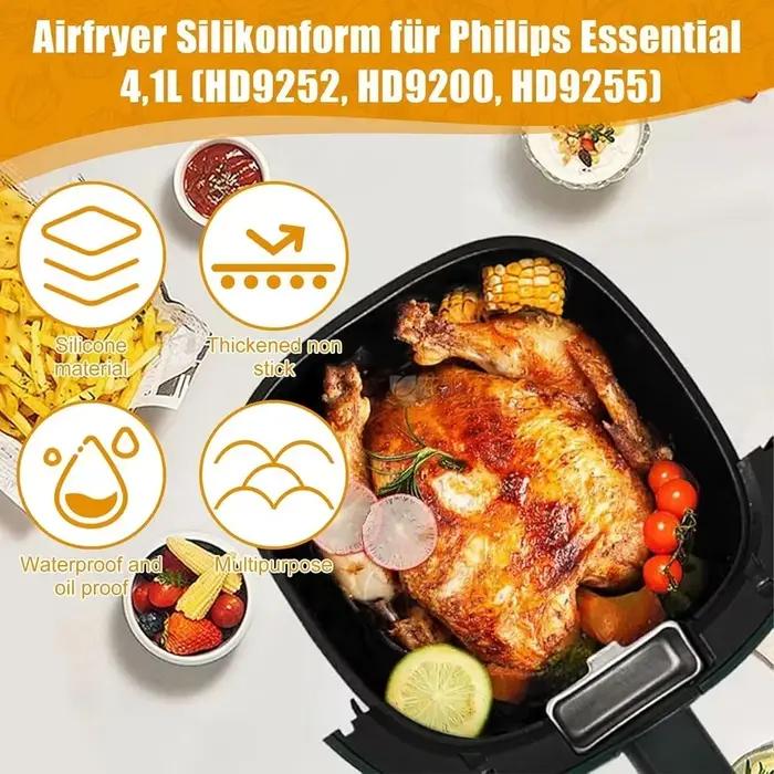Plateau de cuisson en Silicone pour friteuse à Air 17cm, moule réutilisable, compatibilité, doublure