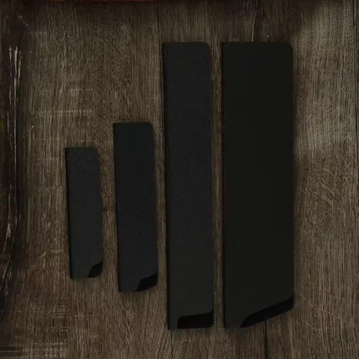 Protège-lames de couteau de cuisine noir universel (1/4 pièces) – Compatible avec les couteaux de ch