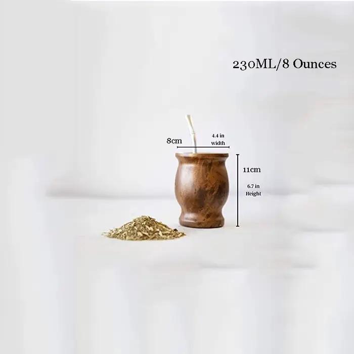 Le ensemble Yerba Mate comprend une tasse à thé Mate en acier inoxydable 18/8 à double paroi, une Bo