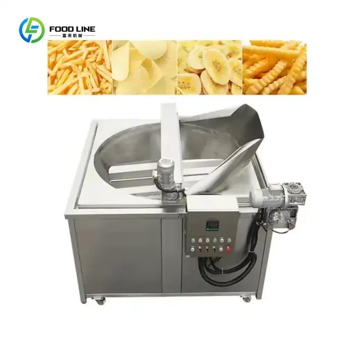 Machine à Frire Industrielle à Gaz pour Chips de Plantain et Frites avec Fonction d'Agitation, Usage