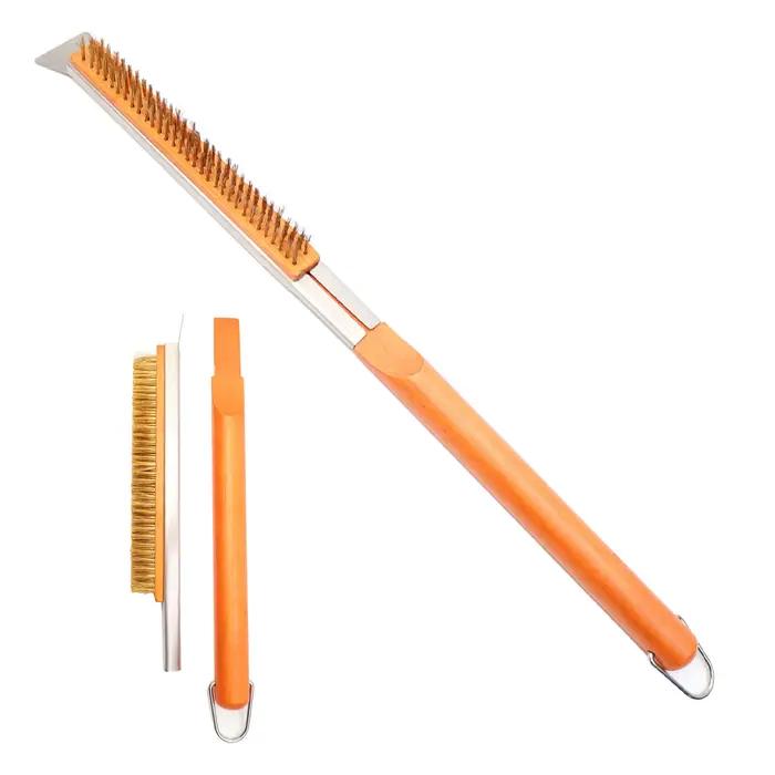 Brosse pour four à pizza avec raclette - Brosse pour pierre à pizza, brosse de nettoyage pour four à