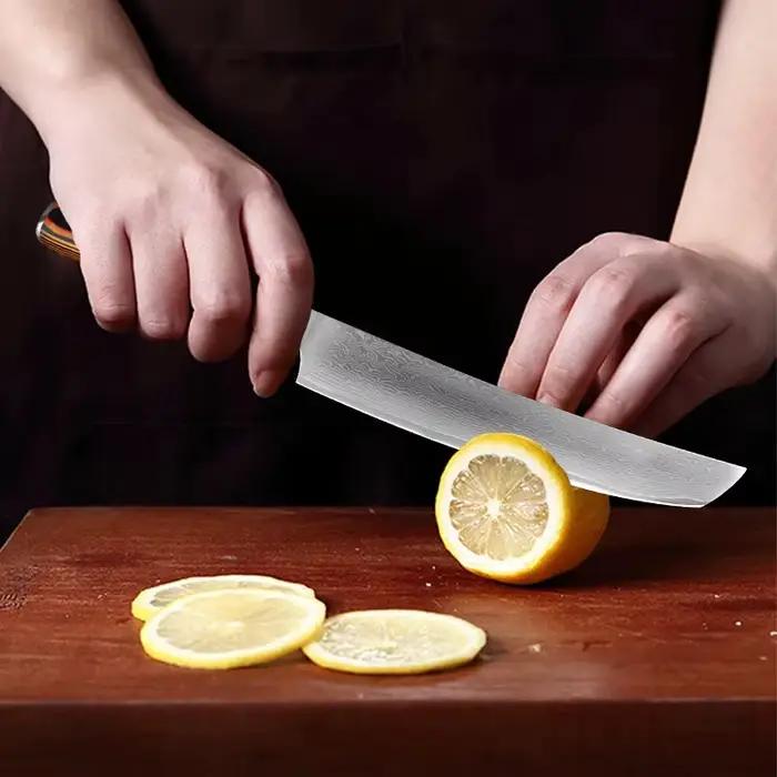 Couteaux de cuisine professionnels, couperet de Chef, manche en bois de viande, couteau japonais en