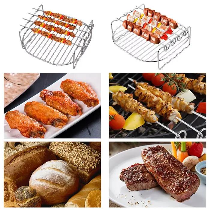 Plateau de cuisson brochettes friteuse à Air support en acier inoxydable
