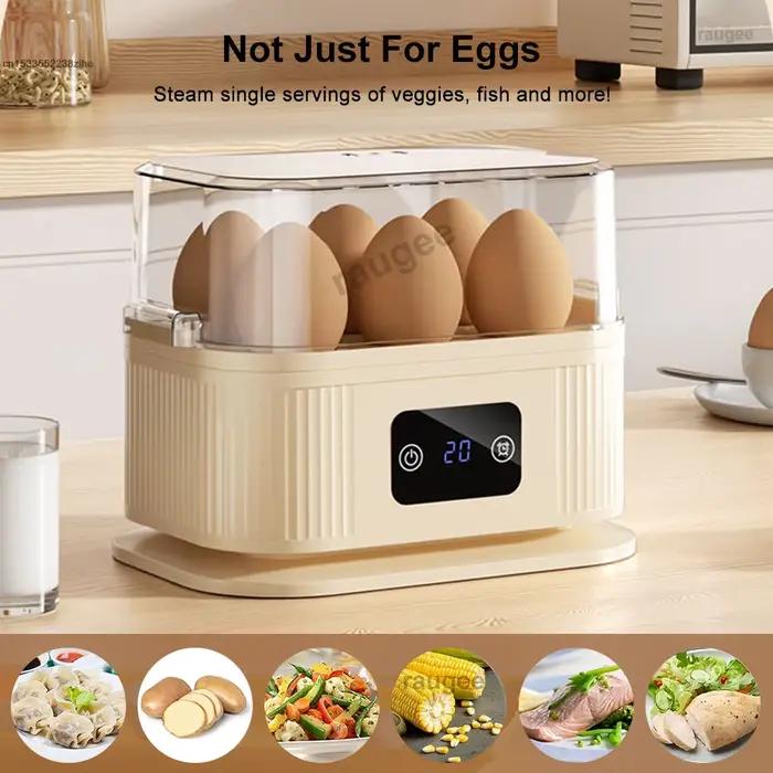 Cuiseur à œufs électrique mini avec minuterie et arrêt automatique, machine à faire cuire les œufs pour le petit-déjeuner, capacité 6 œufs