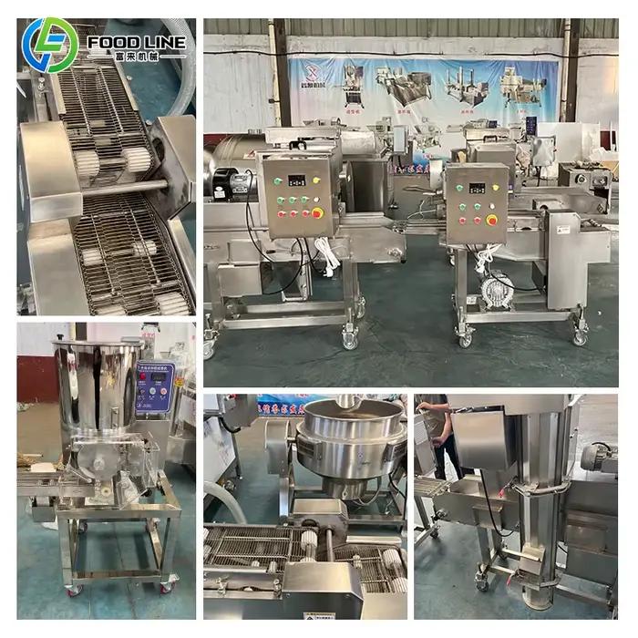 Machine à poulet frit automatisée pour la production de nuggets croustillants et savoureux en grand volume, industrie alimentaire, transformation de viande, production alimentaire, usine de transformation de viandes, production de plats cuisinés