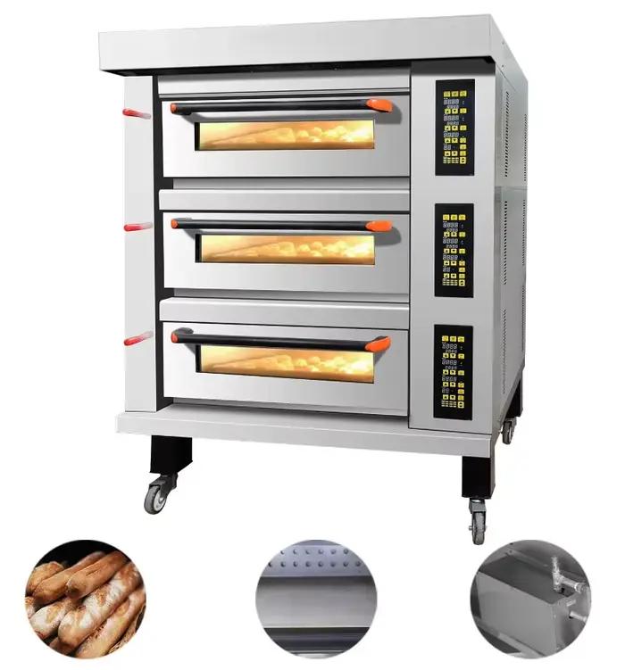 Four électrique intelligent de haute qualité à 9 plateaux et 3 niveaux pour boulangerie commerciale