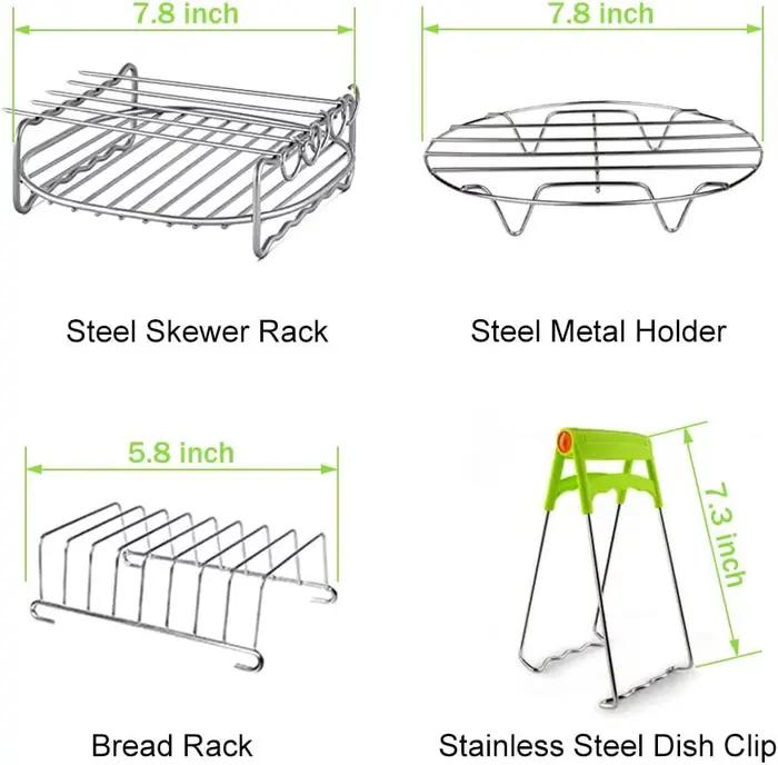 Ensemble d'accessoires pour friteuse à air – 12 pièces compatibles avec les friteuses à air 4