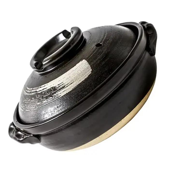 Pot en céramique argile cuisson Casserole japonais ragoût couvercle de soupe Pots chauds coréen marmite plat