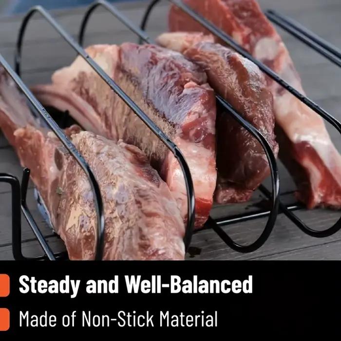 Support à côtes en acier inoxydable pour barbecue
