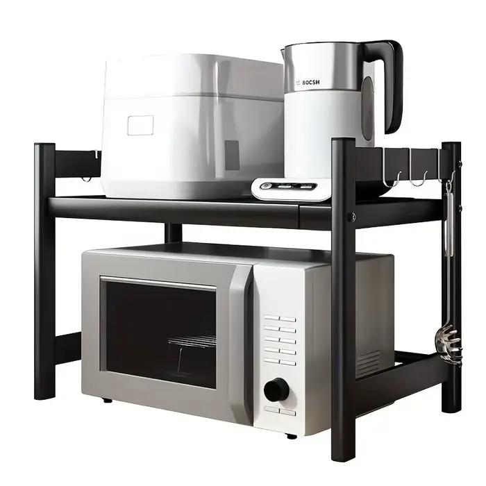 Étagère de rangement de cuisine fonctionnelle en métal noir