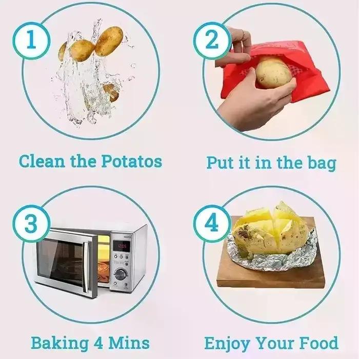 Sac à pommes de terre réutilisable pour micro-ondes