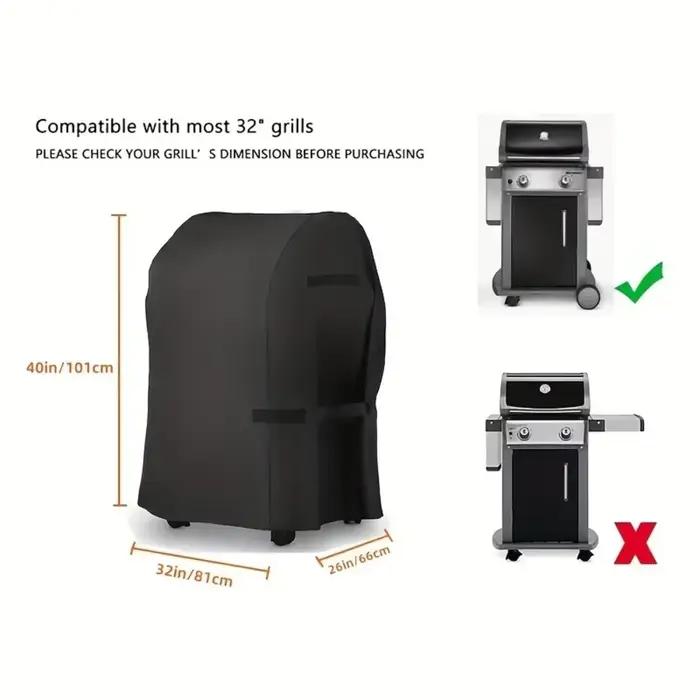 210D -Couvercle de barbecue à service – Anti-poussière et facile à plier pour grilles extérieures