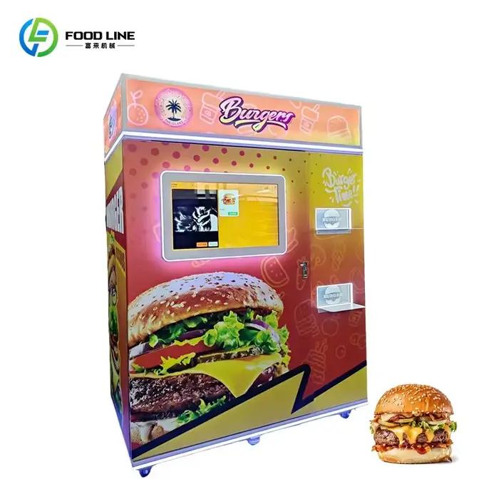 Distributeur automatique de frites et de poulet frit FOODLINE personnalisé à air chaud, machine de vente automatique multifonctionnelle avec écran tactile haute définition, système de paiement flexible pour espaces commerciaux, événements et lieux de loisirs