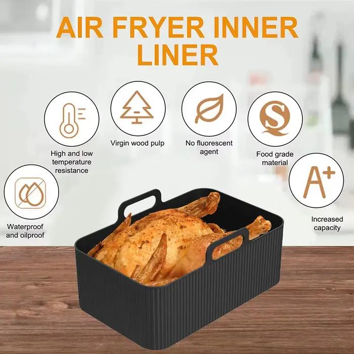 Pots en Silicone Pour Friteuse à Air et Four, Polyvalents et Faciles à Utiliser Pour Des Repas Savoureux Occasions Familiales ou Festives
