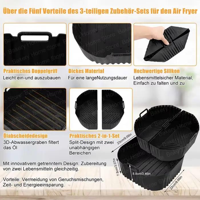 Accessoires de friteuse à air pour Philips série 2000 NA230 XL Cosori Turboblaze 6L, moule en silicone réutilisable pour cuisson saine et facile à nettoyer
