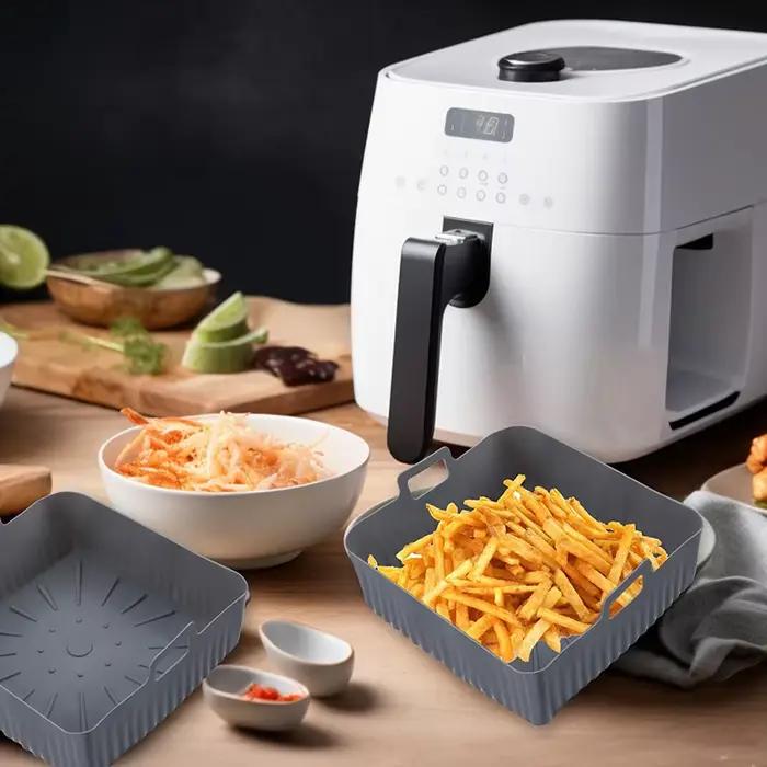 Doublures de panier en silicone pour friteuse à air 9 pouces XXL pour four compatible 6-8QT occassions saines et savoureuses