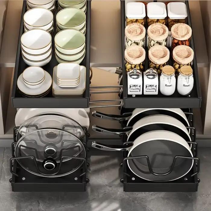 Organisateur de tiroir coulissant pour armoire de cuisine
