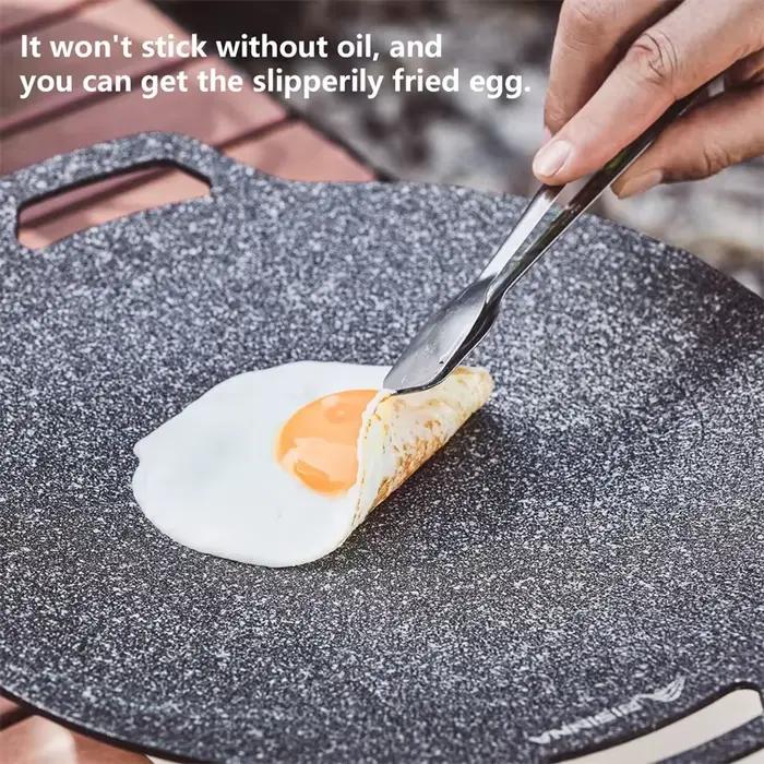 Poêle à griller ronde coréenne antiadhésive en alliage d'aluminium pour camping et cuisine polyvalente occassions spéciales