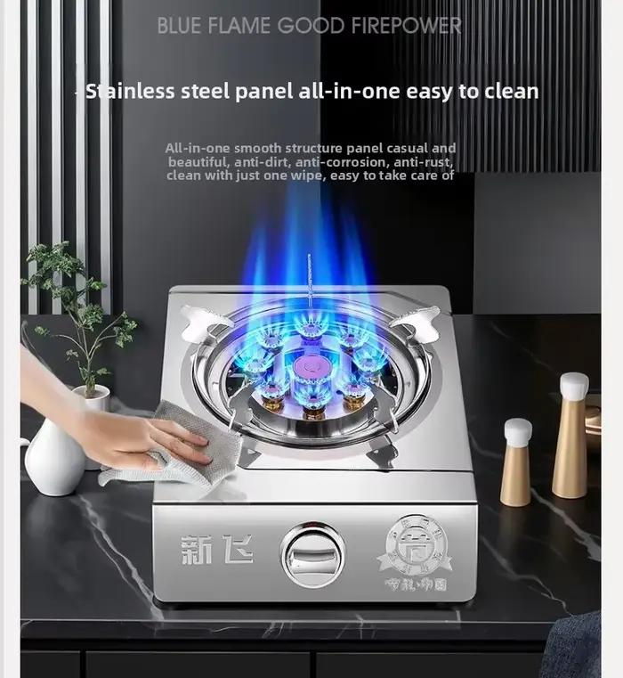 Cuisinière à gaz haute pression en acier inoxydable